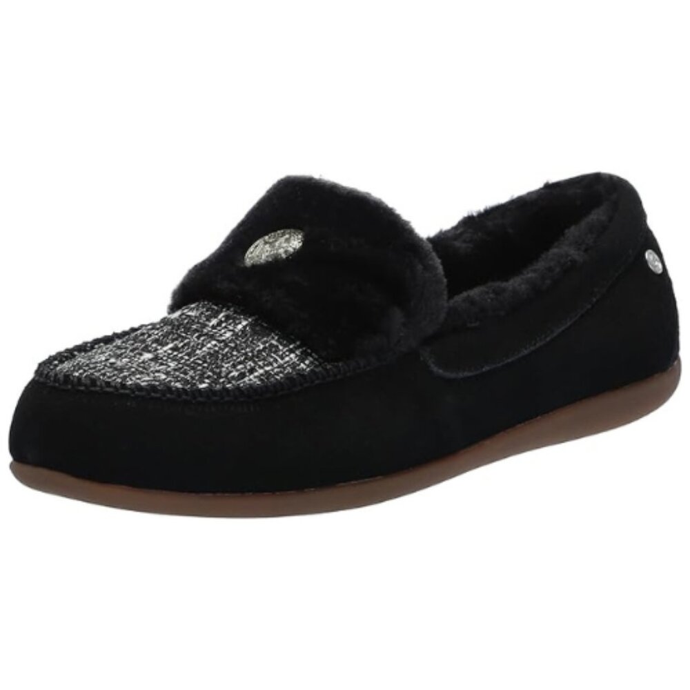REVITALIGN Orthotic Women's Birch Tweed Slipper Size 5.5D (Wide) BLACK